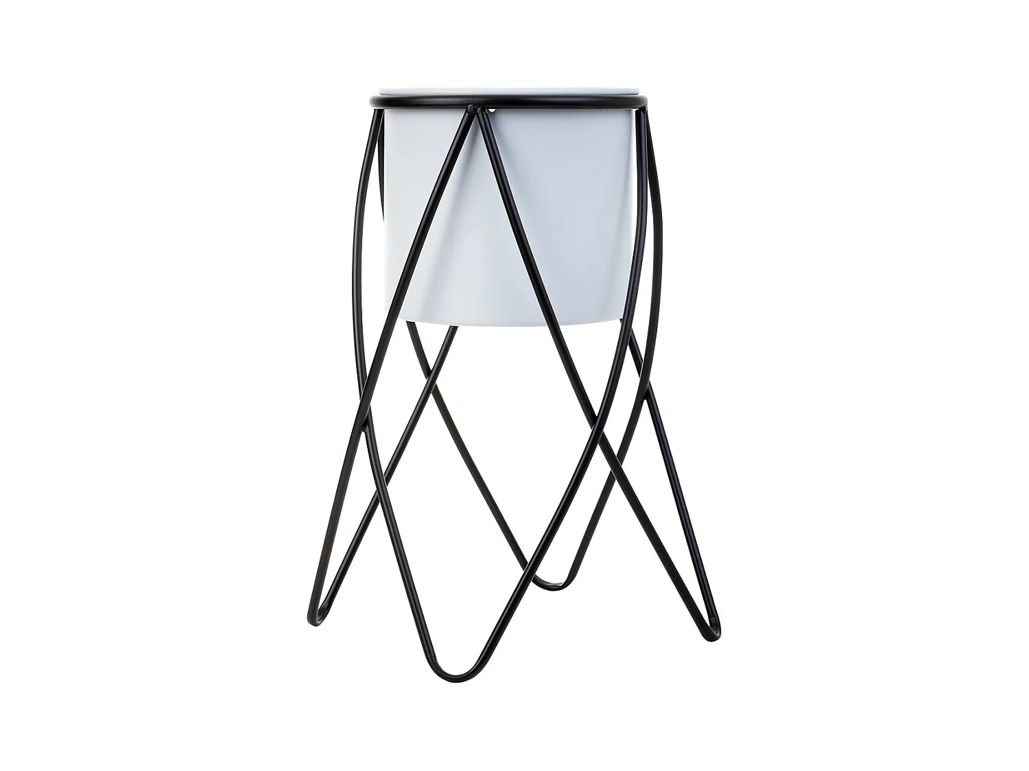 Macetero con soporte de metal 26x26x45h cm