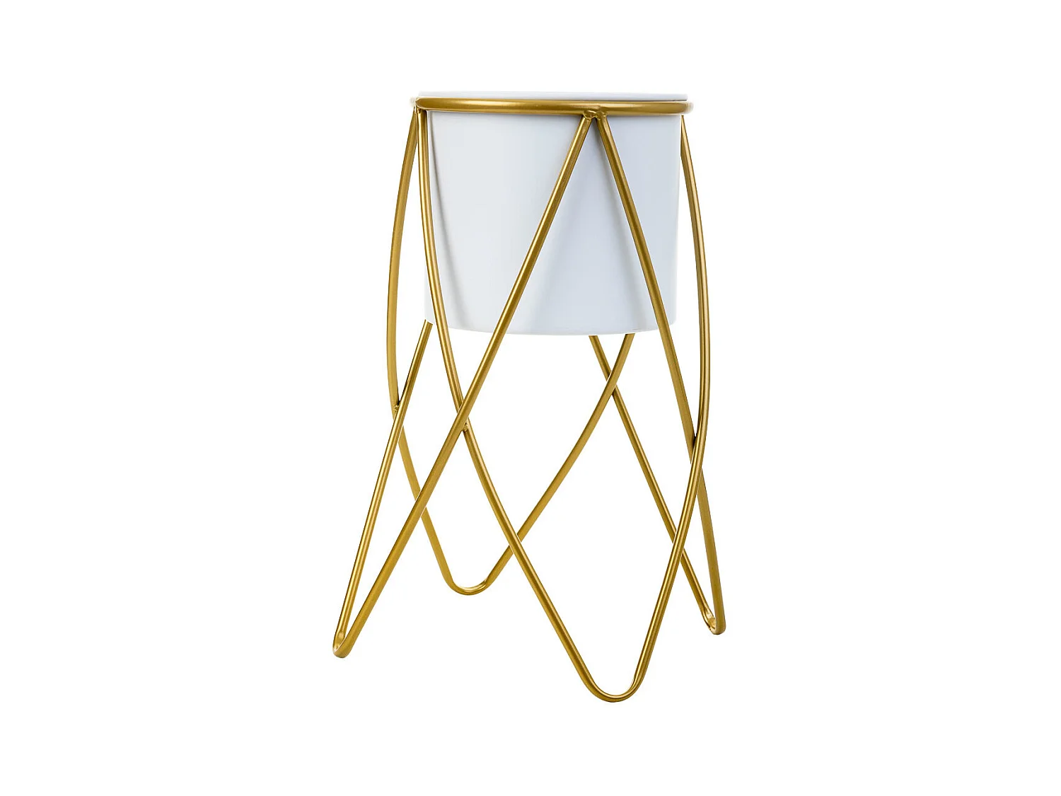 Macetero con soporte de metal 26x26x45h cm