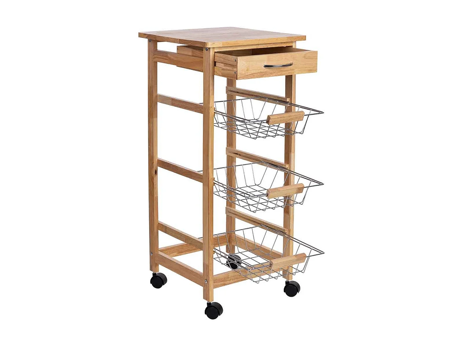 Chariot de cuisine en bois 37x37x81,5h cm