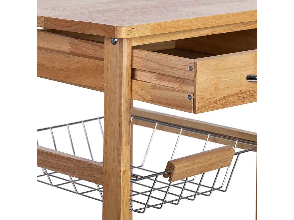 Chariot de cuisine en bois 37x37x81,5h cm