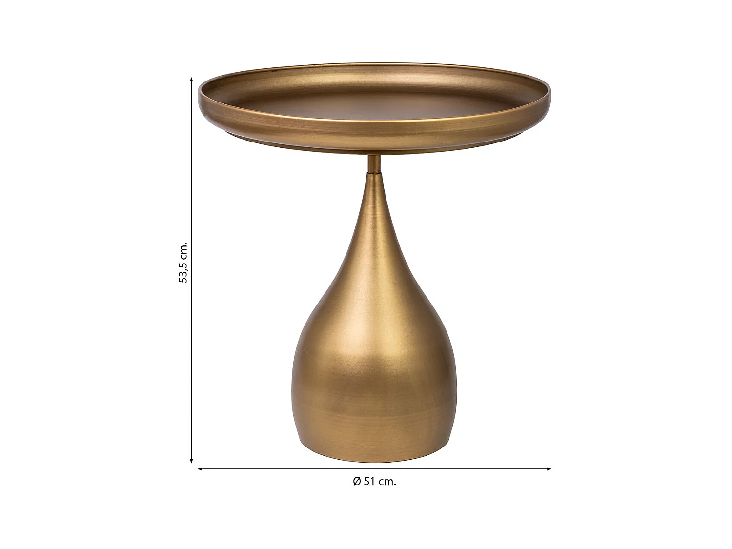 Mesa de apoio em metal 51x51x53,5h cm