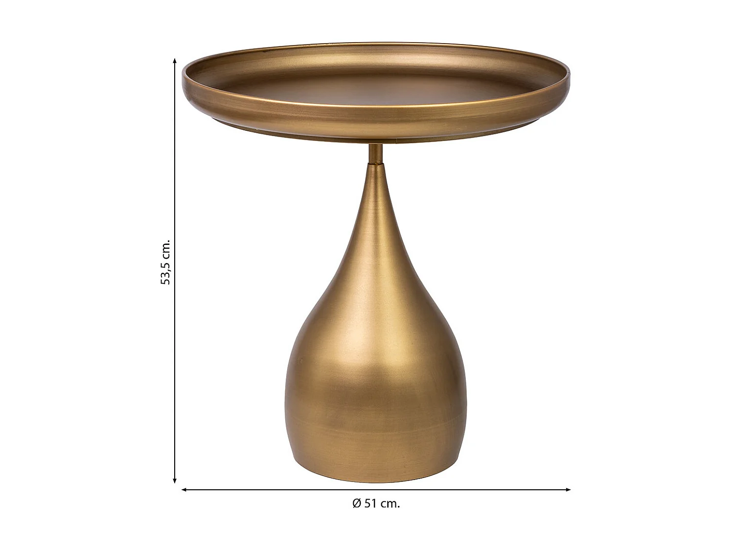 Mesa de apoio em metal 51x51x53,5h cm