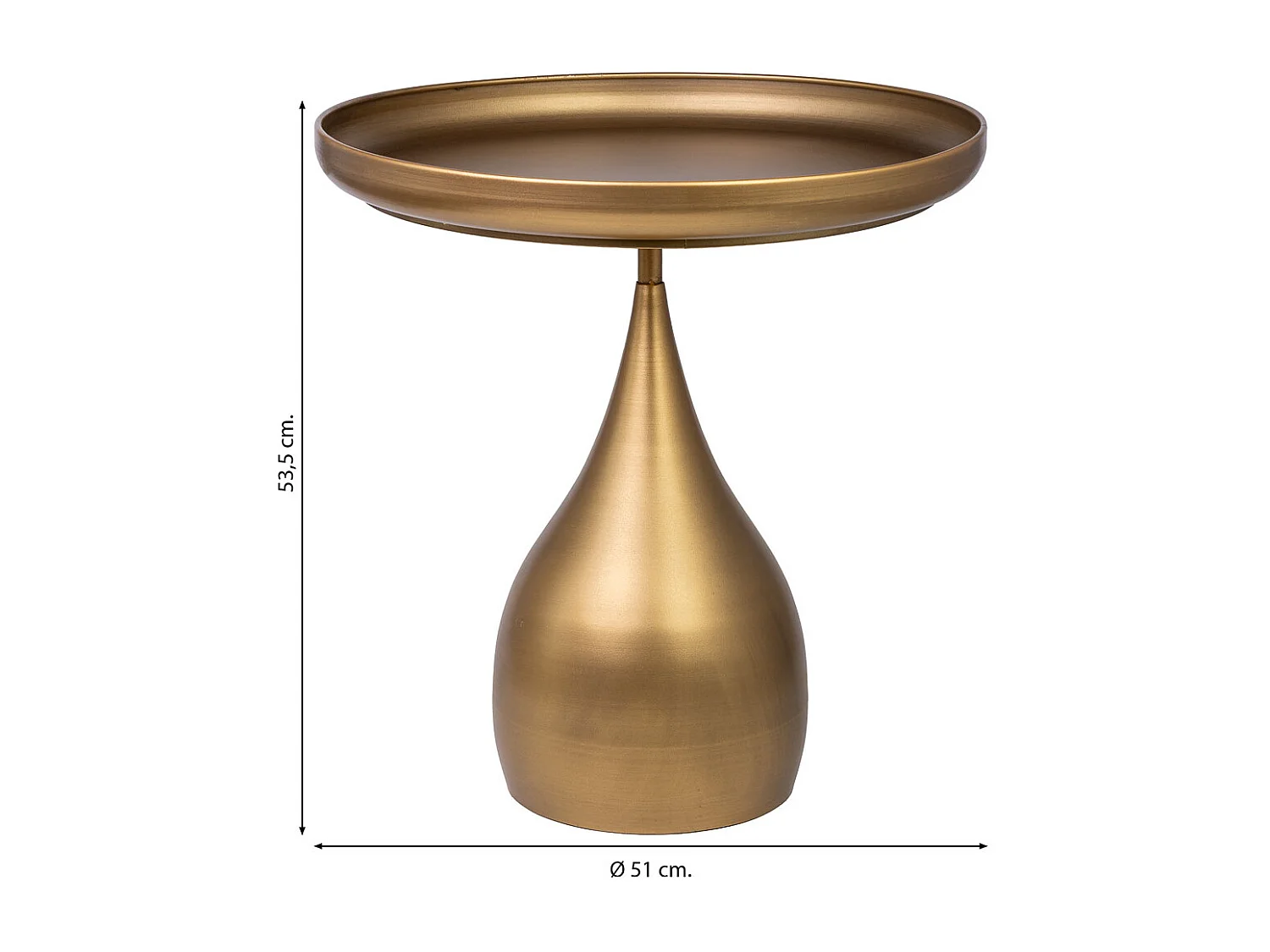 Beistelltisch aus Metall 51x51x53,5h cm Gold