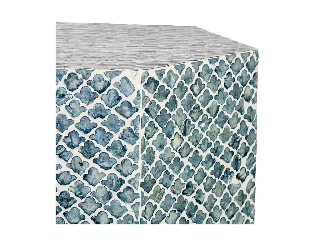 Table d'appoint en bois et capiz gris 45x40x50h cm