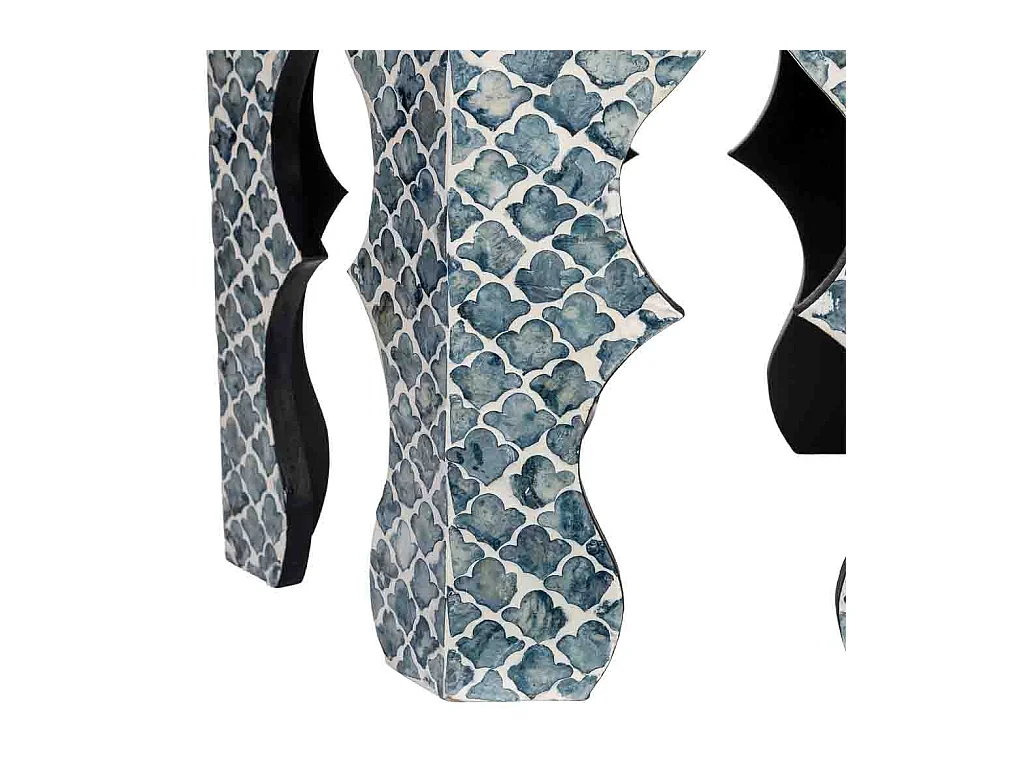 Table d'appoint en bois et capiz gris 45x40x50h cm