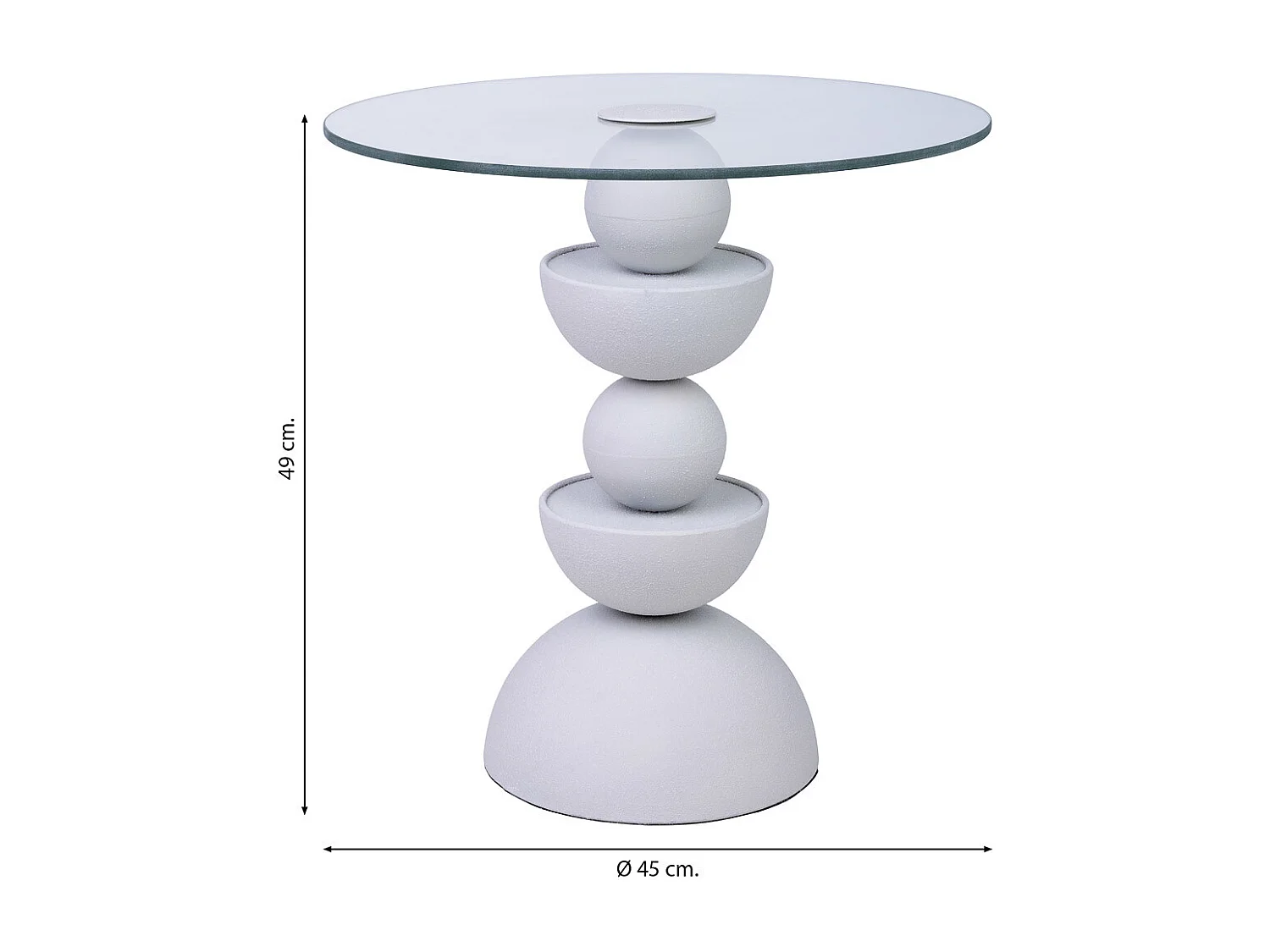 Mesa de apoio em vidro e metal 45x45x49h cm