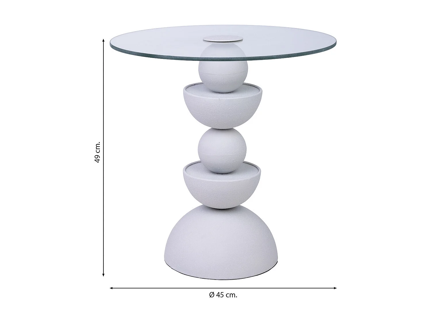 Beistelltisch aus Glas und Metall 45x45x49h cm