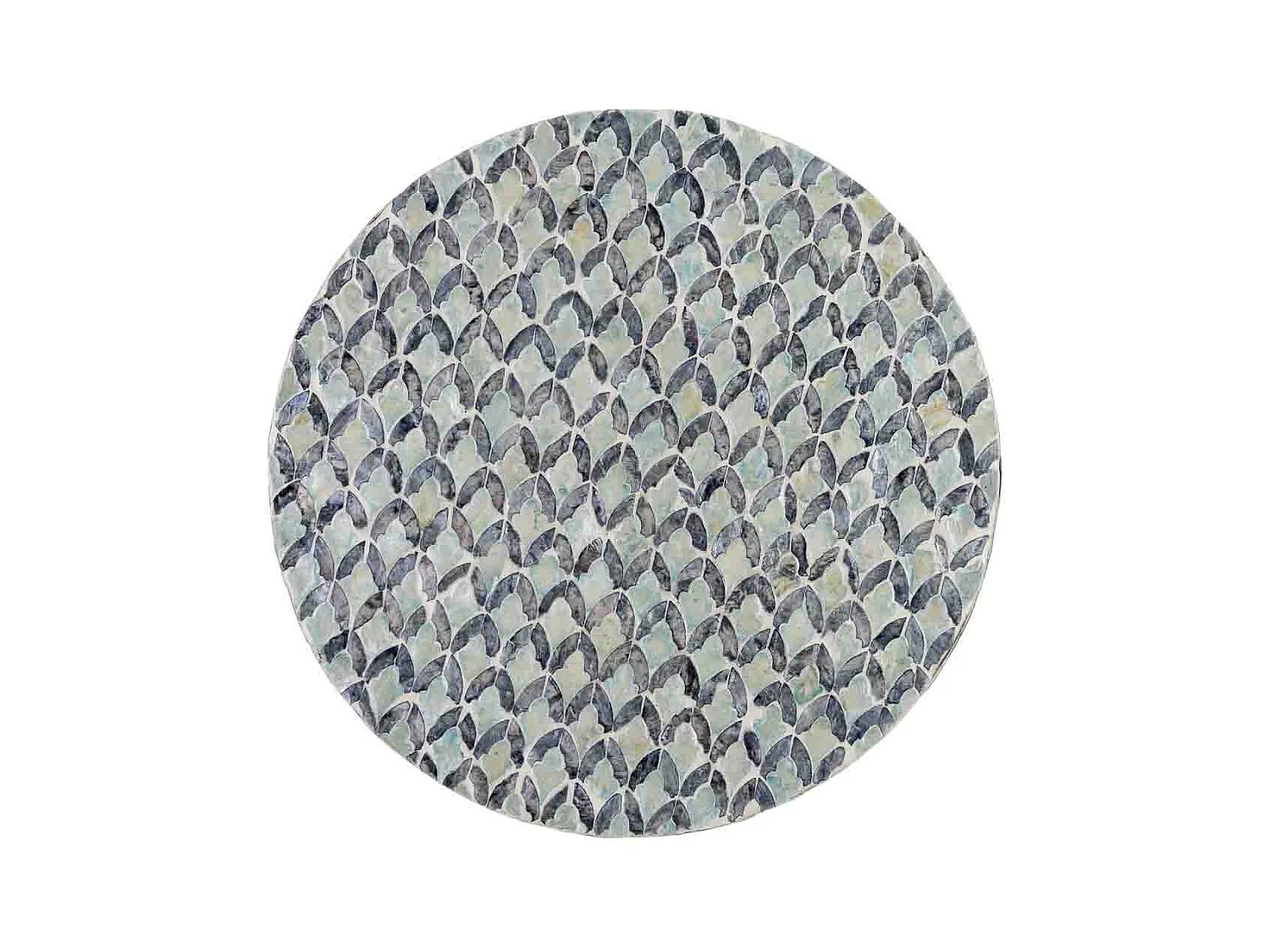 Mesa auxiliar de madera y madreperla gris D36x40h cm