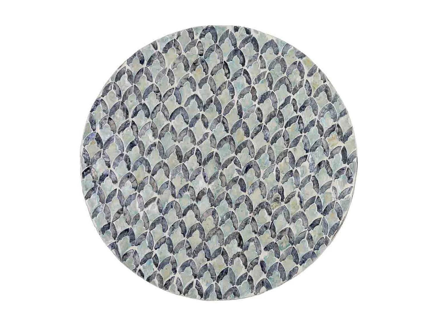 Mesa auxiliar de madeira e madrepérola cinza d36x40h cm