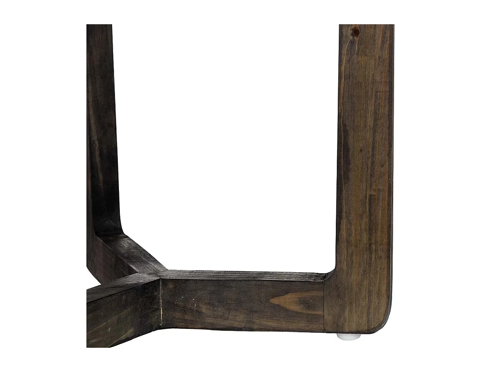 Table auxiliaire en bois et capiz blanc D40x45h cm