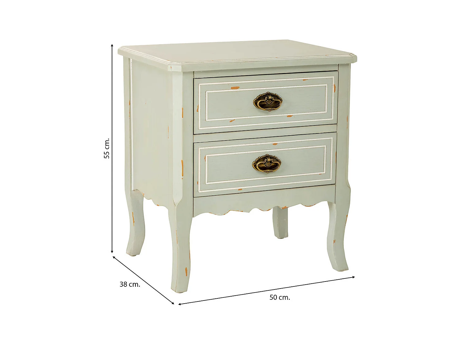 Secretária em madeira com duas gavetas 50x38x55h cm