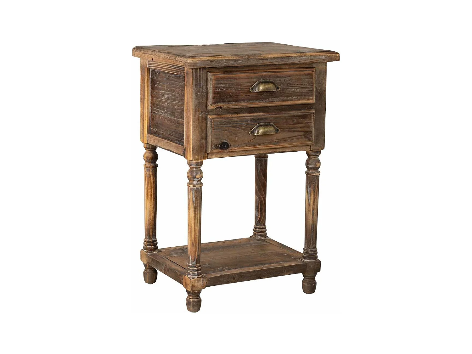 Mesita de madera con 2 cajones 48,5x38x72,5h cm