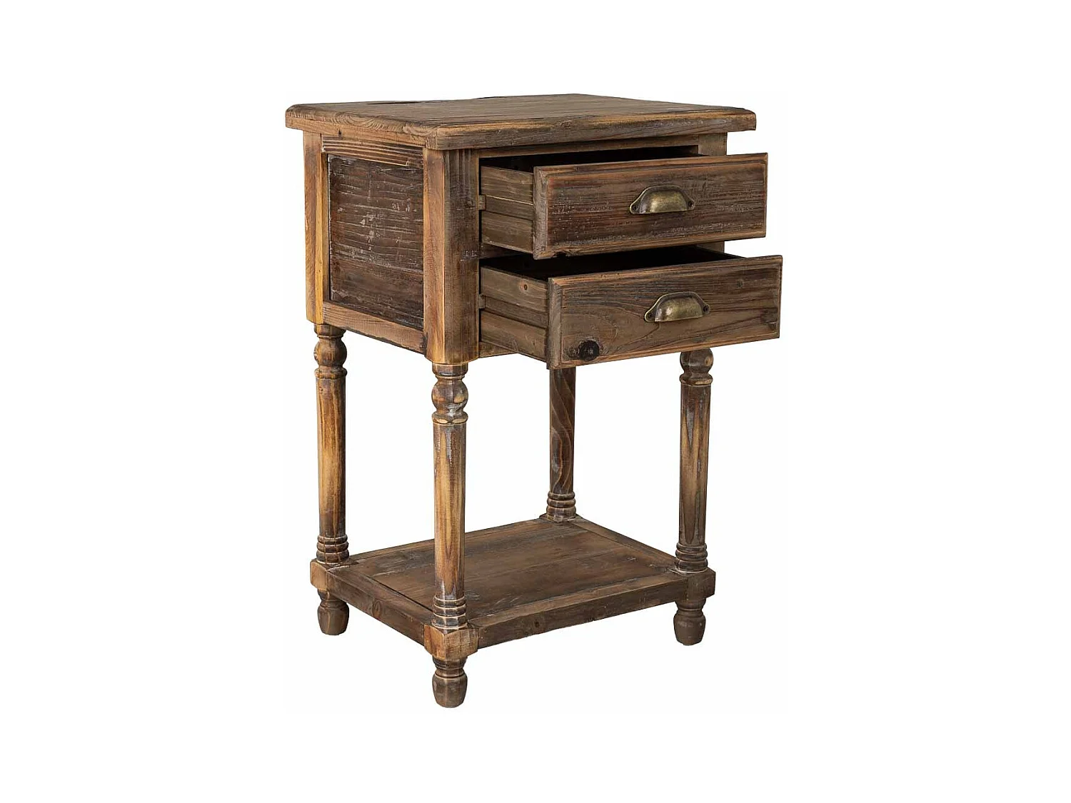 Mesita de madera con 2 cajones 48,5x38x72,5h cm