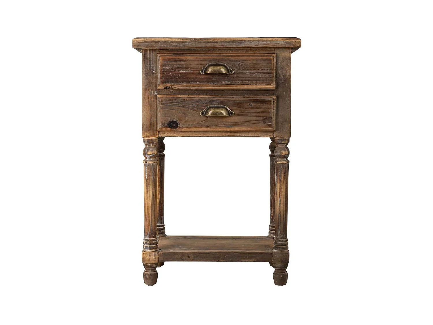 Table en bois avec 2 tiroirs 48,5x38x72,5h cm