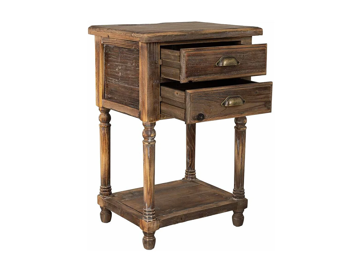 Mesita de madera con 2 cajones 48,5x38x72,5h cm