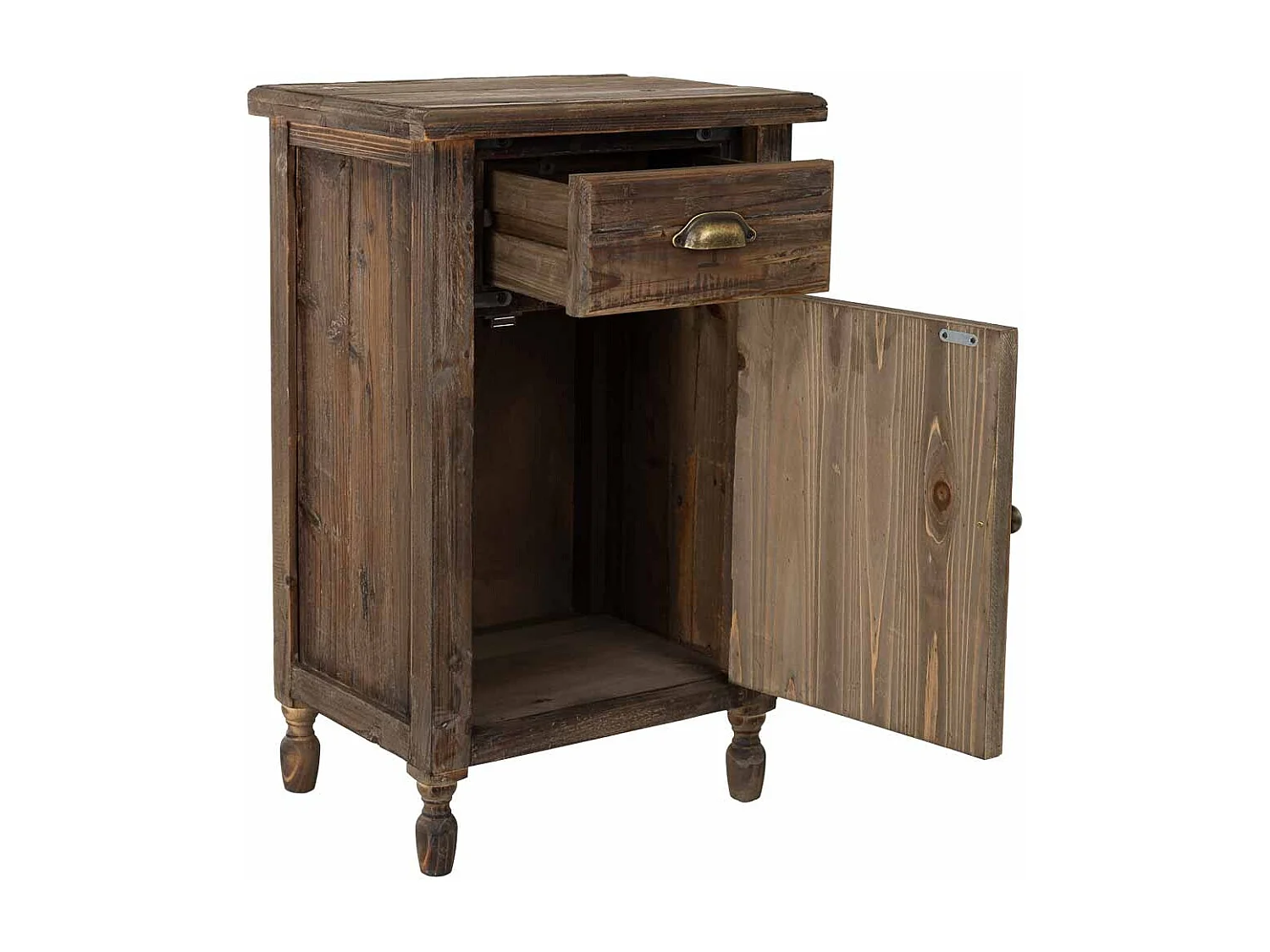 Table en bois avec 1 porte et 1 tiroir 48x35x76h cm