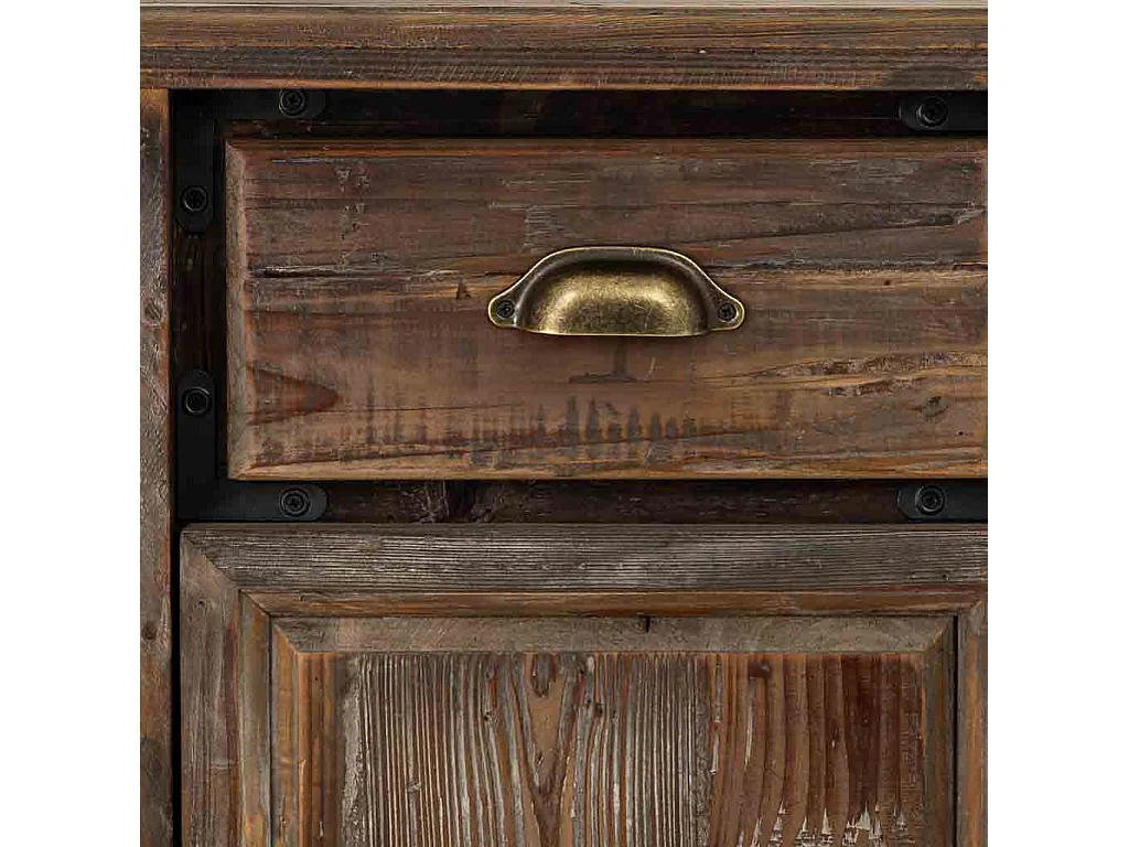 Table en bois avec 1 porte et 1 tiroir 48x35x76h cm