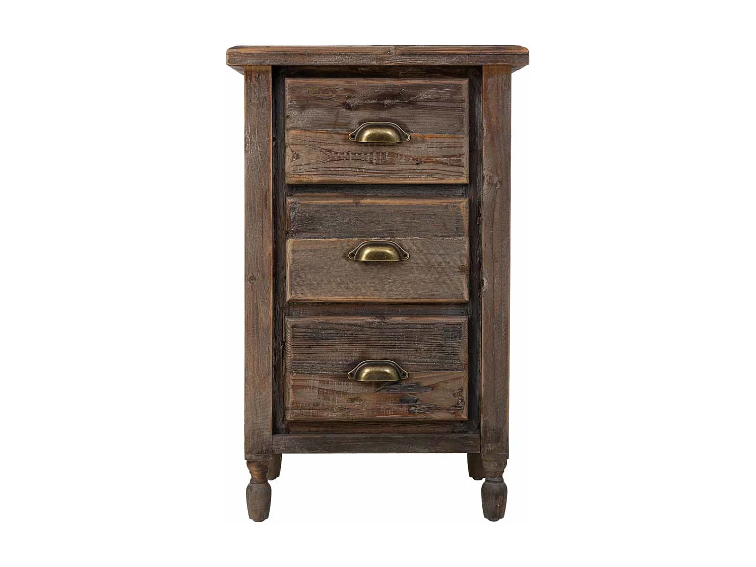 Mesa de cabeceira em madeira com 3 gavetas 48x38x76,5h cm