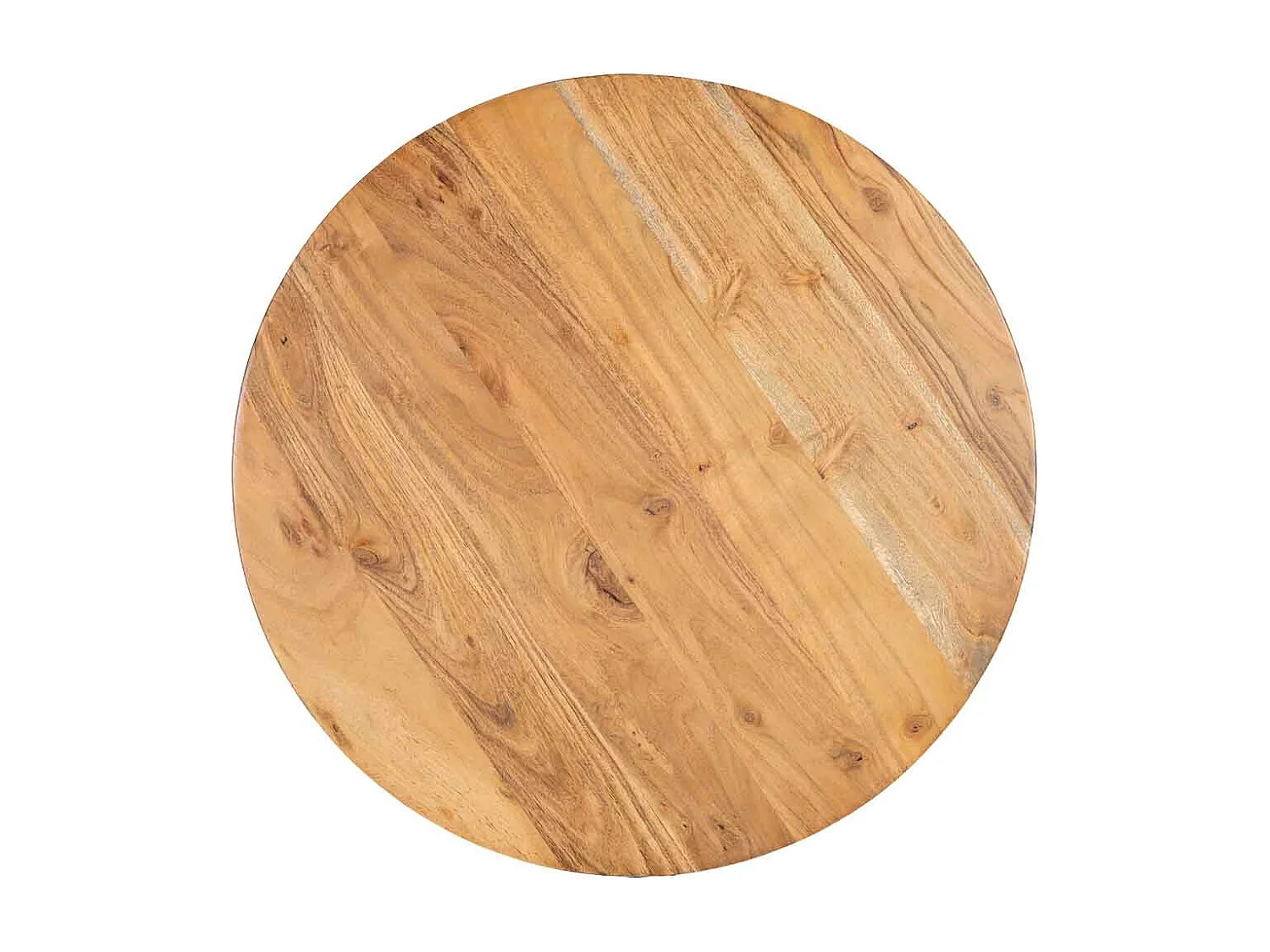 Mesa de centro redonda com manga natural e ferro 59x59x33h cm