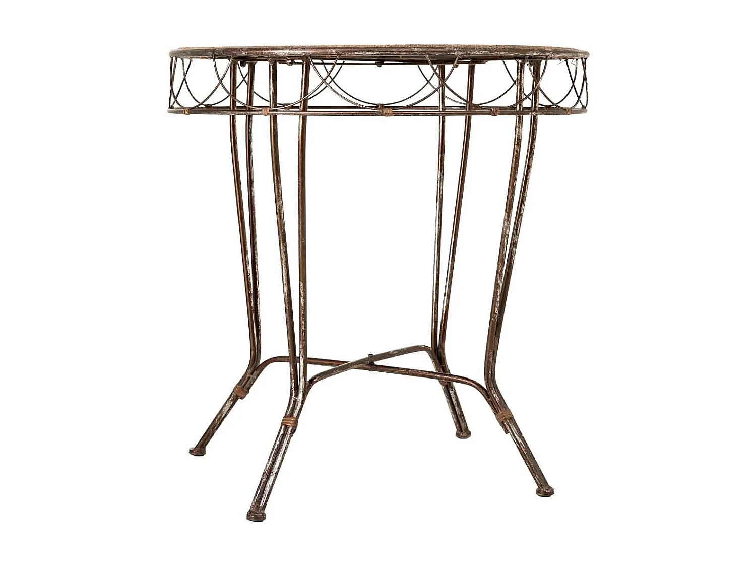 Tavolo in metallo 75,5x75,5x76,8h cm marrone