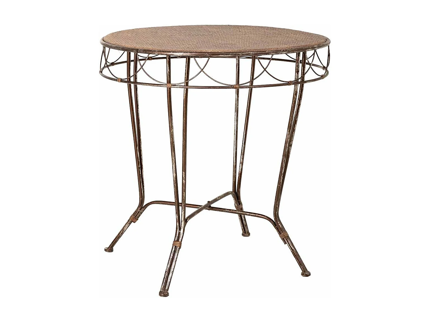 Tavolo in metallo 75,5x75,5x76,8h cm marrone