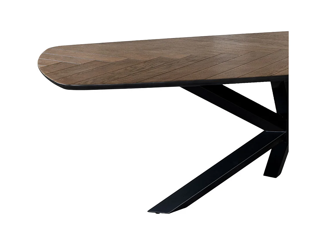 Mesa de comedor rectangular color nogal 240x100x76h cm