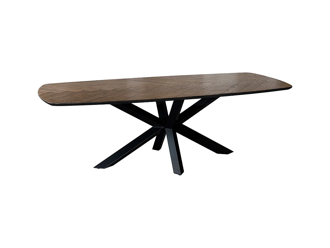 Mesa de comedor rectangular color nogal 240x100x76h cm