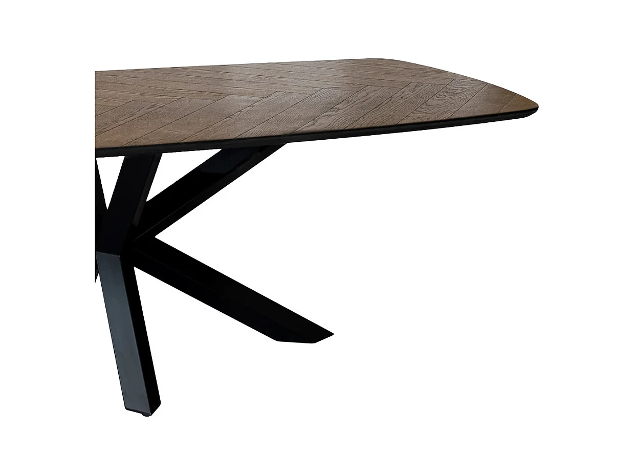 Mesa de comedor rectangular color nogal 240x100x76h cm