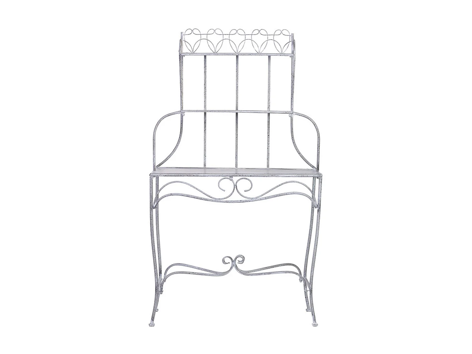 Espositore in metallo con 2 ripiani grigio 90,81x36,83x158,12h cm