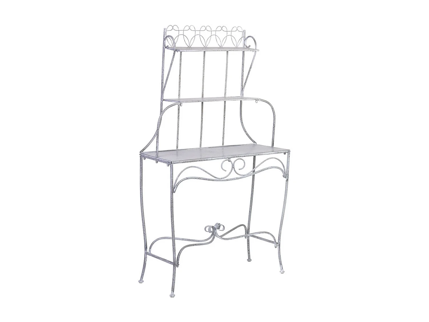 Espositore in metallo con 2 ripiani grigio 90,81x36,83x158,12h cm