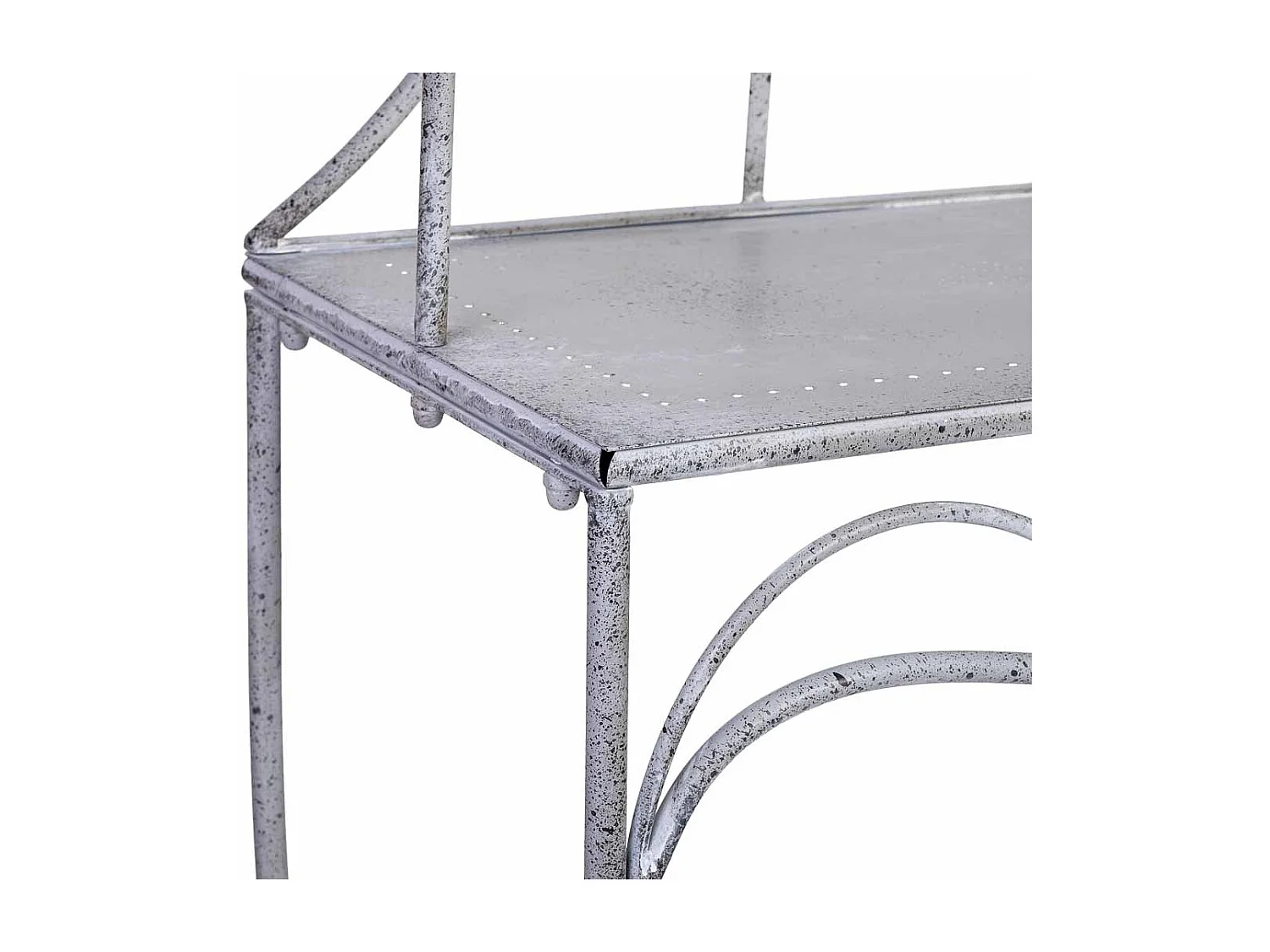 Espositore in metallo con 2 ripiani grigio 90,81x36,83x158,12h cm