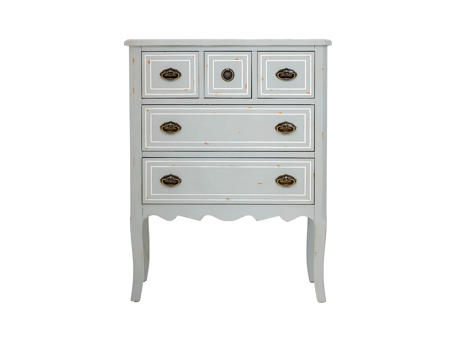 Cómoda em madeira com 5 gavetas 73x38x93,5h cm