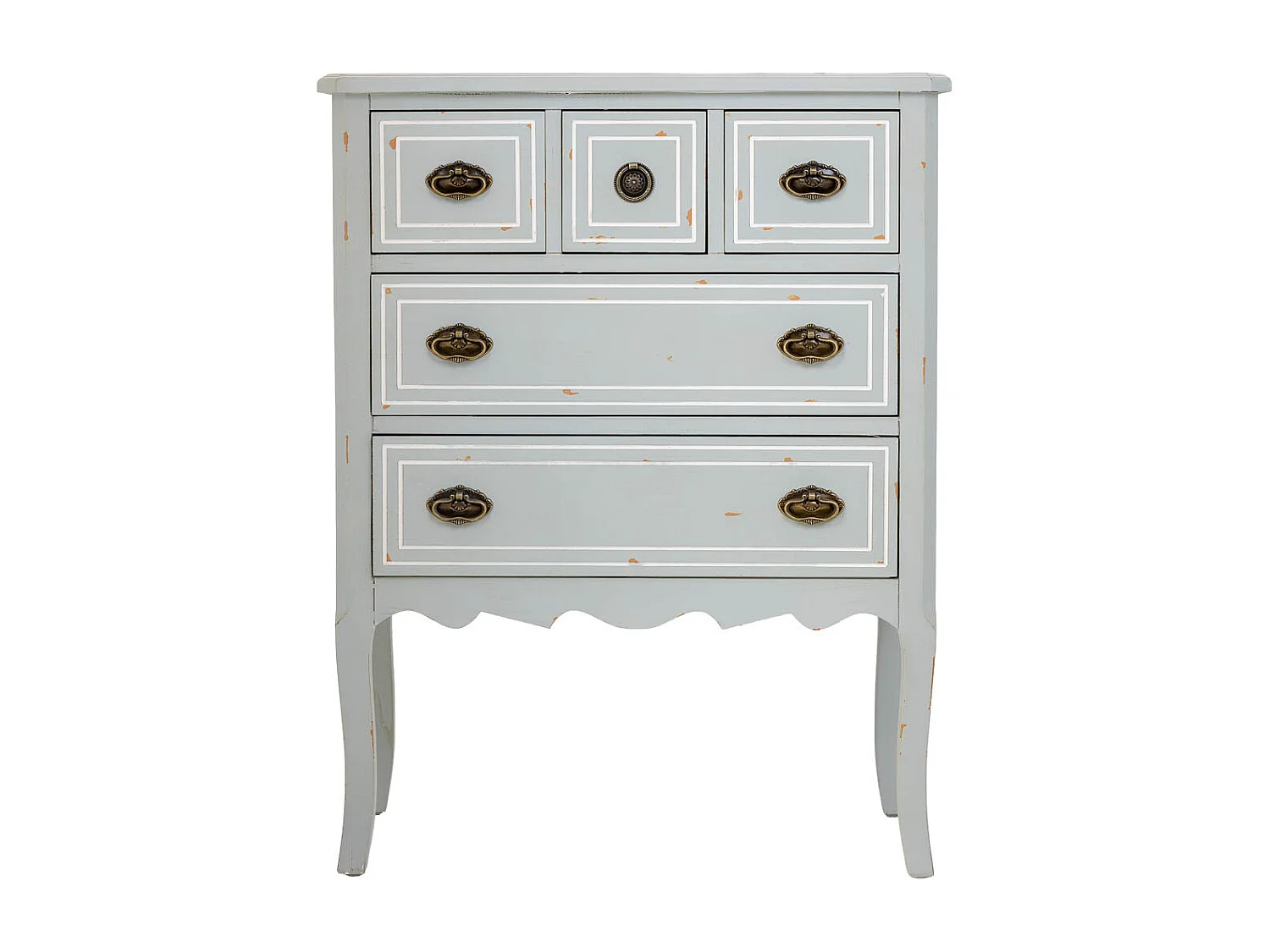 Cómoda em madeira com 5 gavetas 73x38x93,5h cm