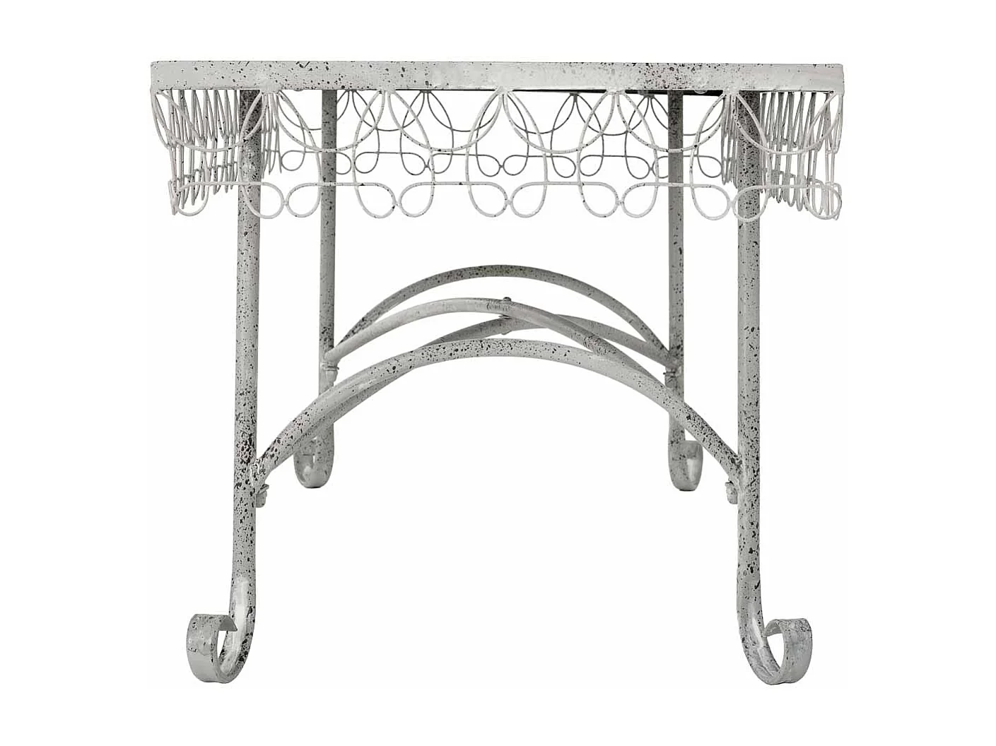 Tavolino in metallo 120,65x56,52x52,07h cm grigio