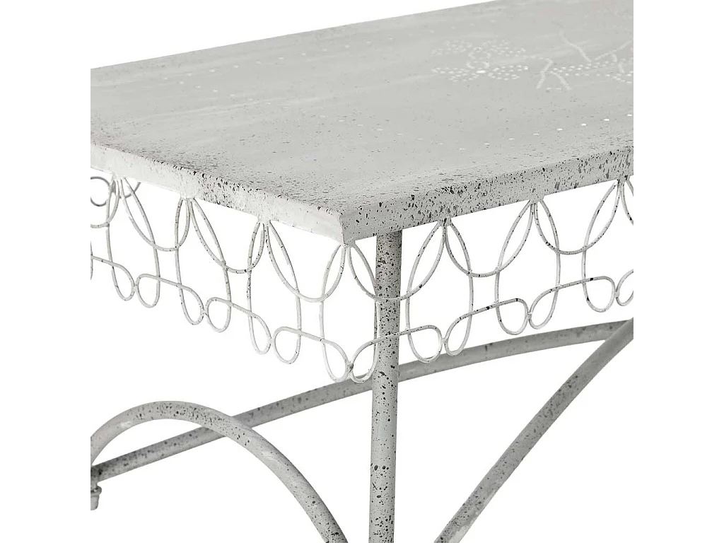 Tavolino in metallo 120,65x56,52x52,07h cm grigio