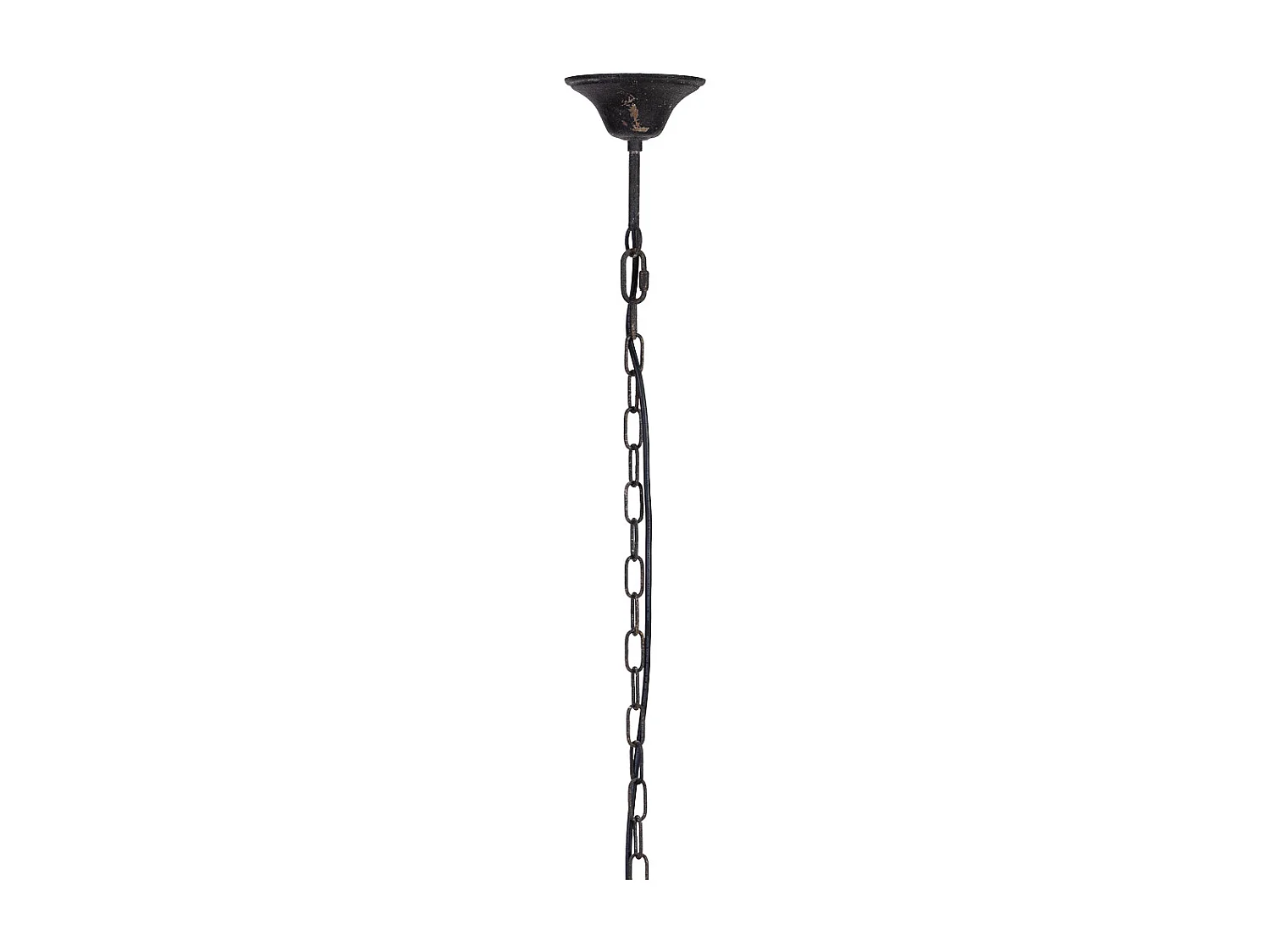 Lampada da soffitto rotonda in legno e metallo nero D63x63x63h cm