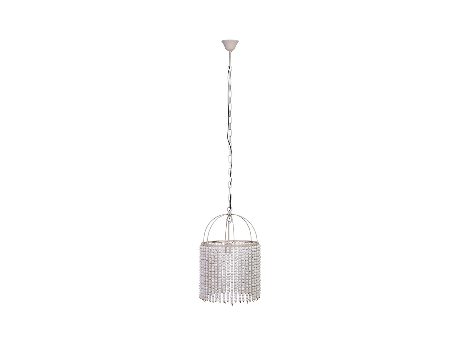 Candeeiro de teto em metal e madeira 38x38x61h cm