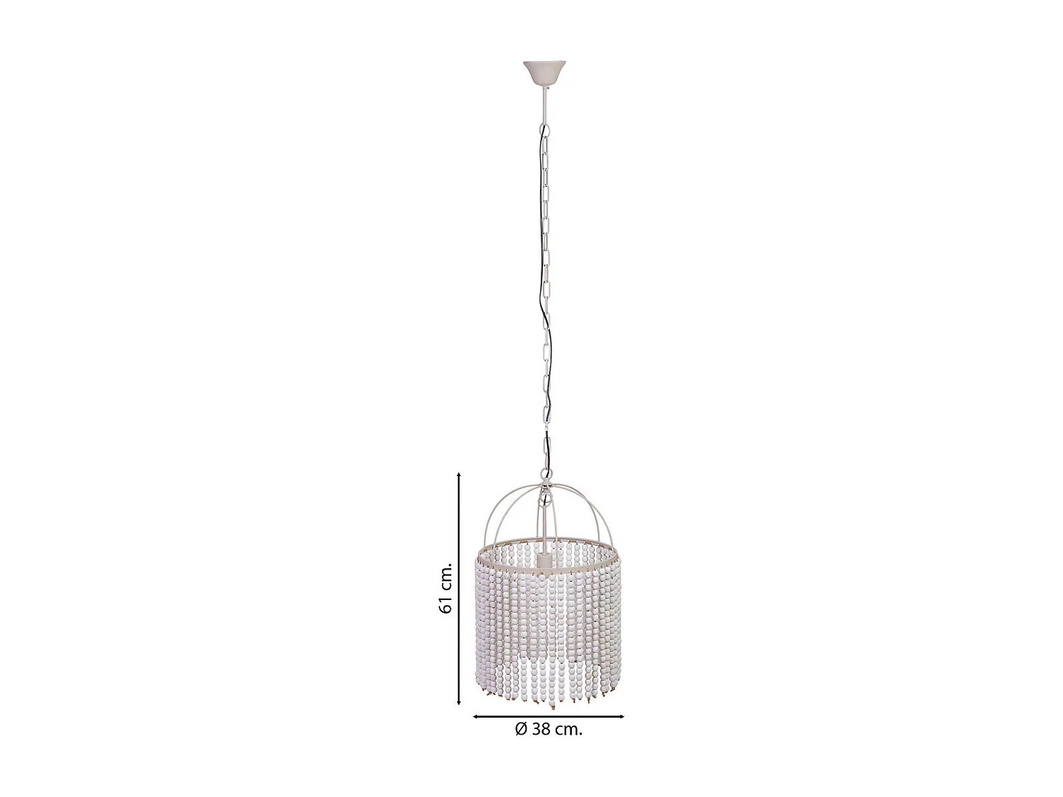 Lampada da soffitto in metallo e legno 38x38x61h cm
