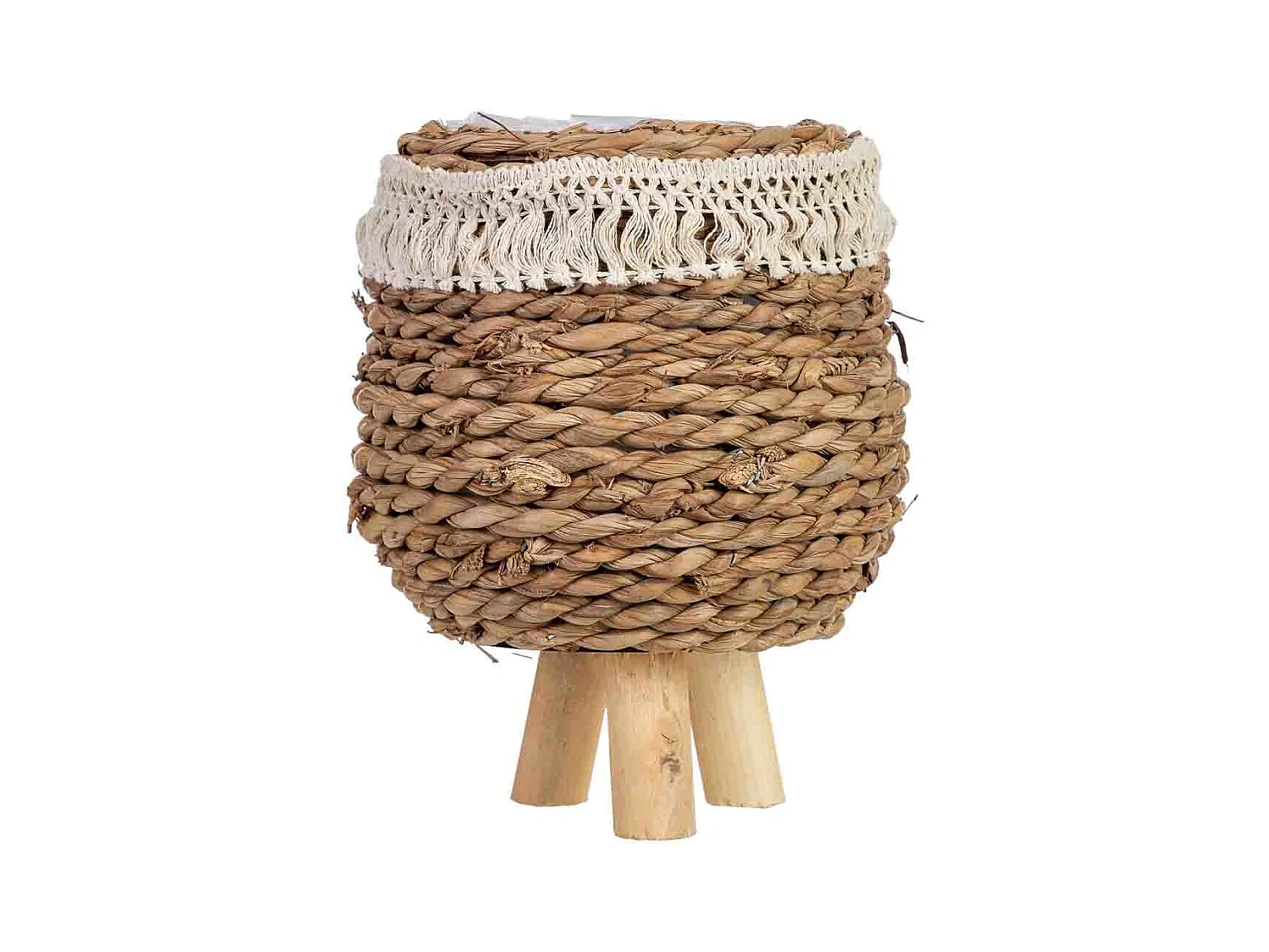 Macetero de cuerda con patas 16x16x14h cm