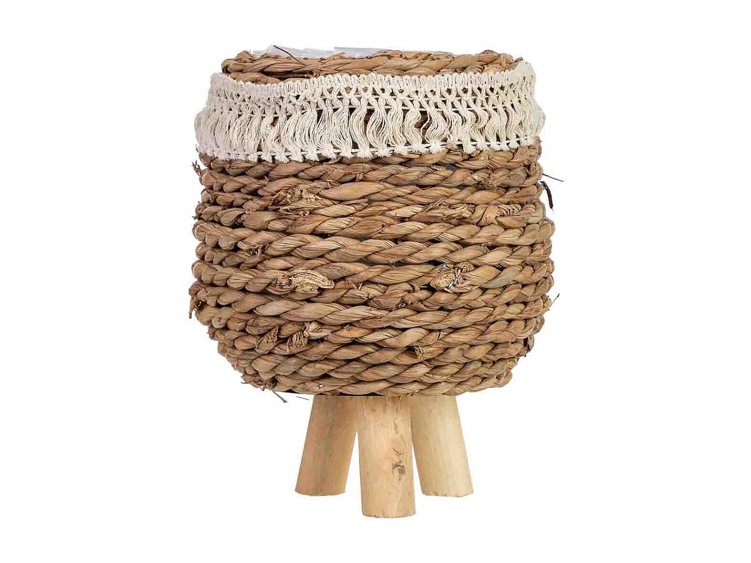 Macetero de cuerda con patas 16x16x14h cm