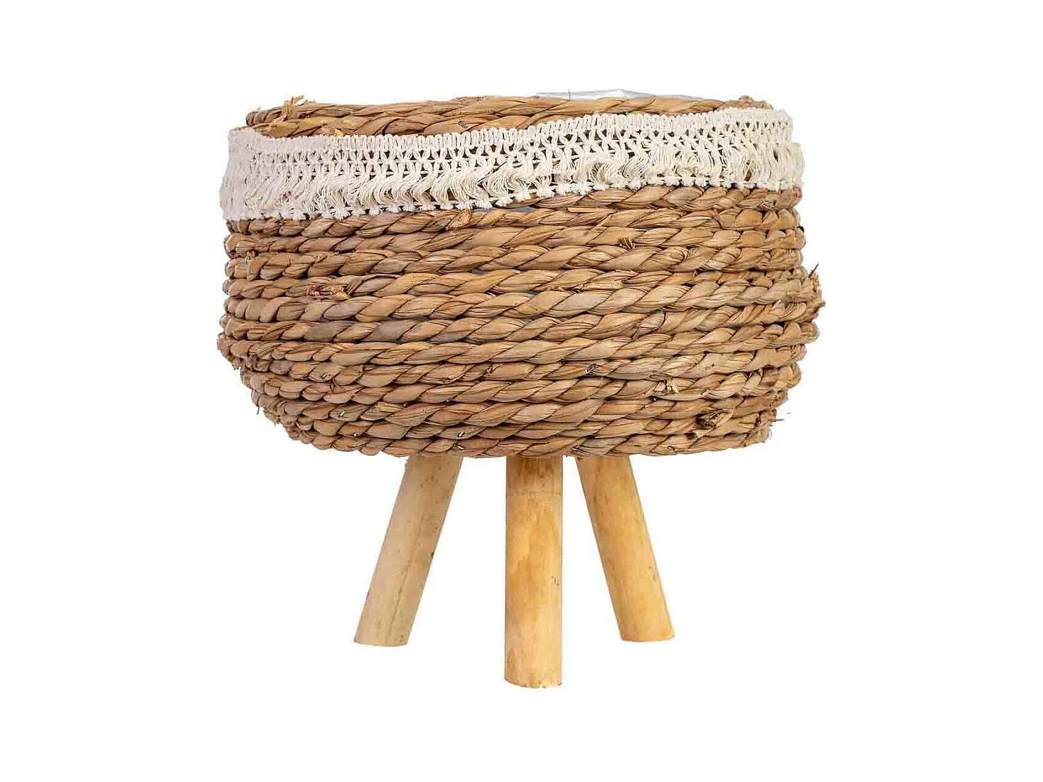 Macetero de cuerda con patas 26x26x15h cm