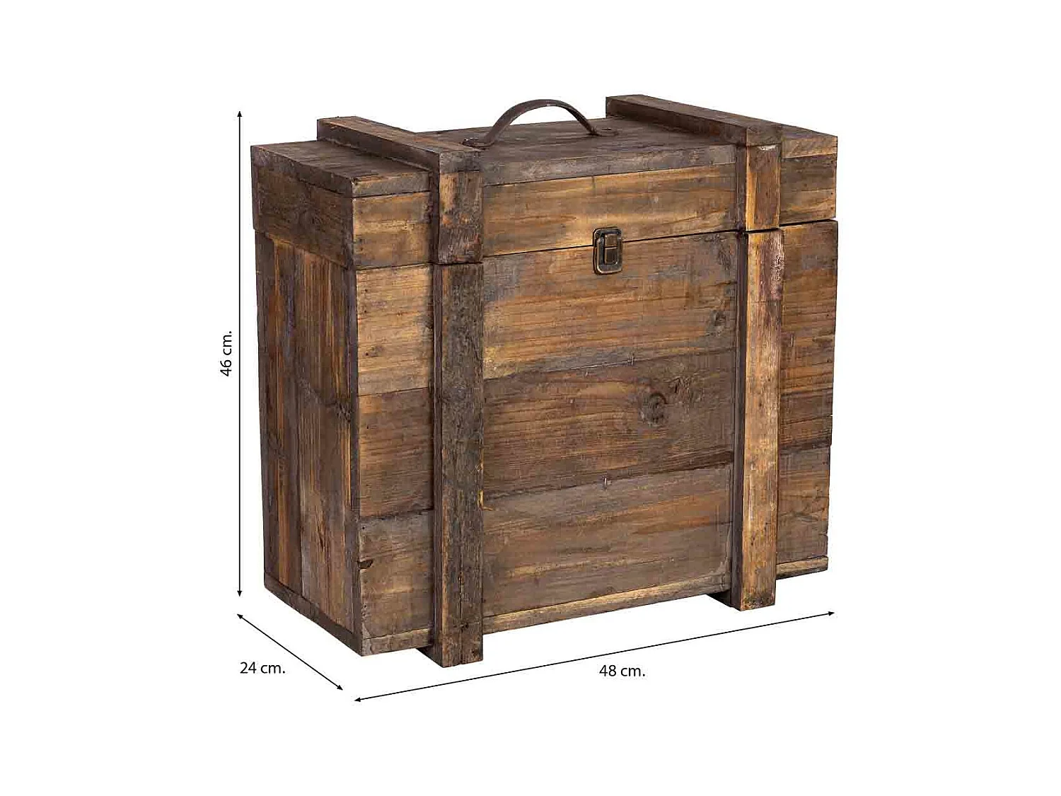 Caja de madera 48x24x46h cm