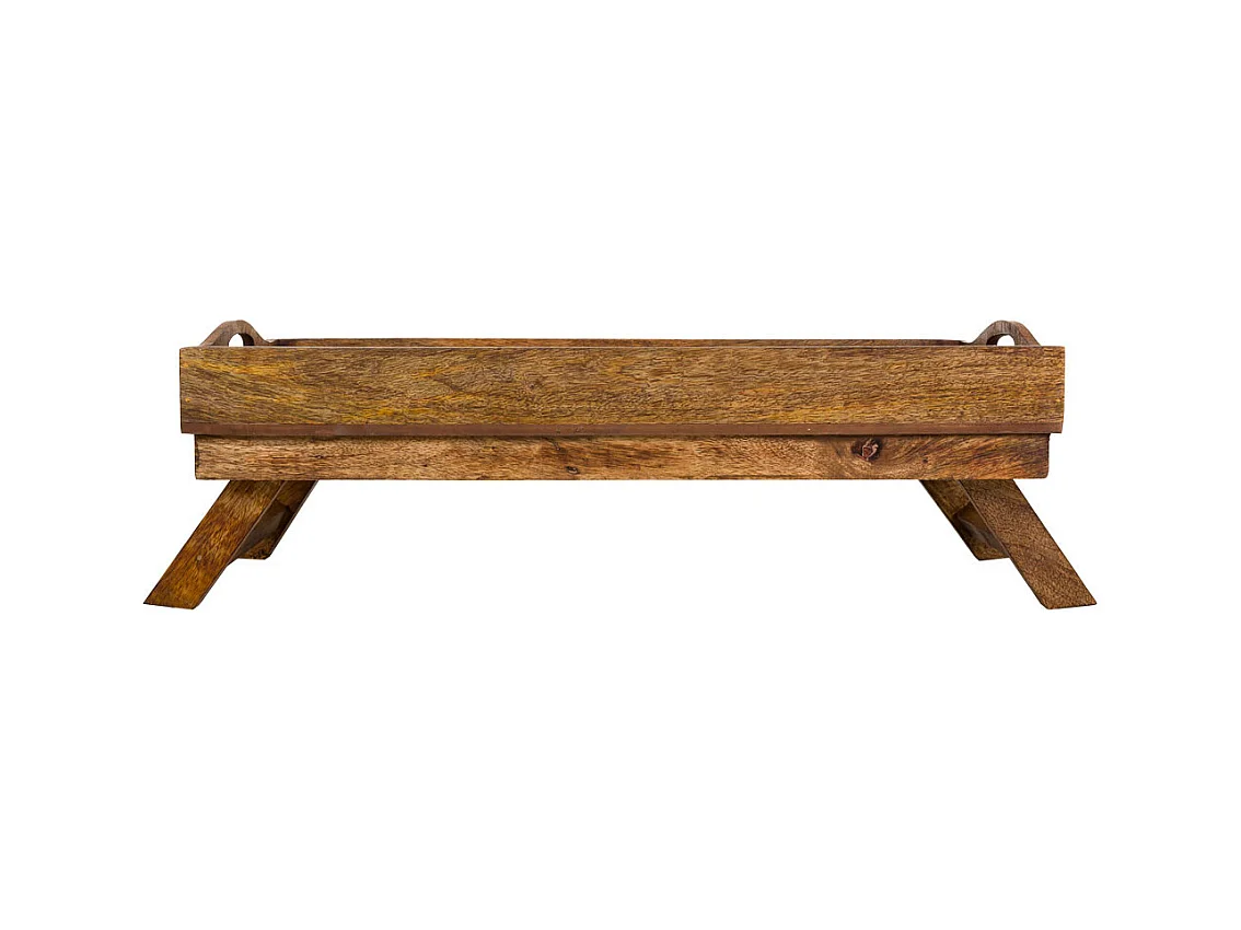 Bandeja de madeira artesanal marrom 70x30x20