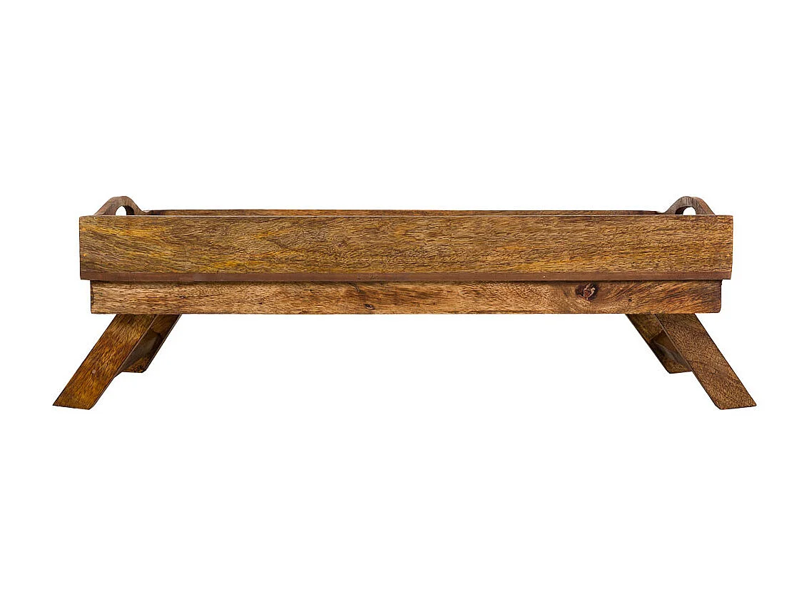 Bandeja de madera artesanal marrón 70x30x20