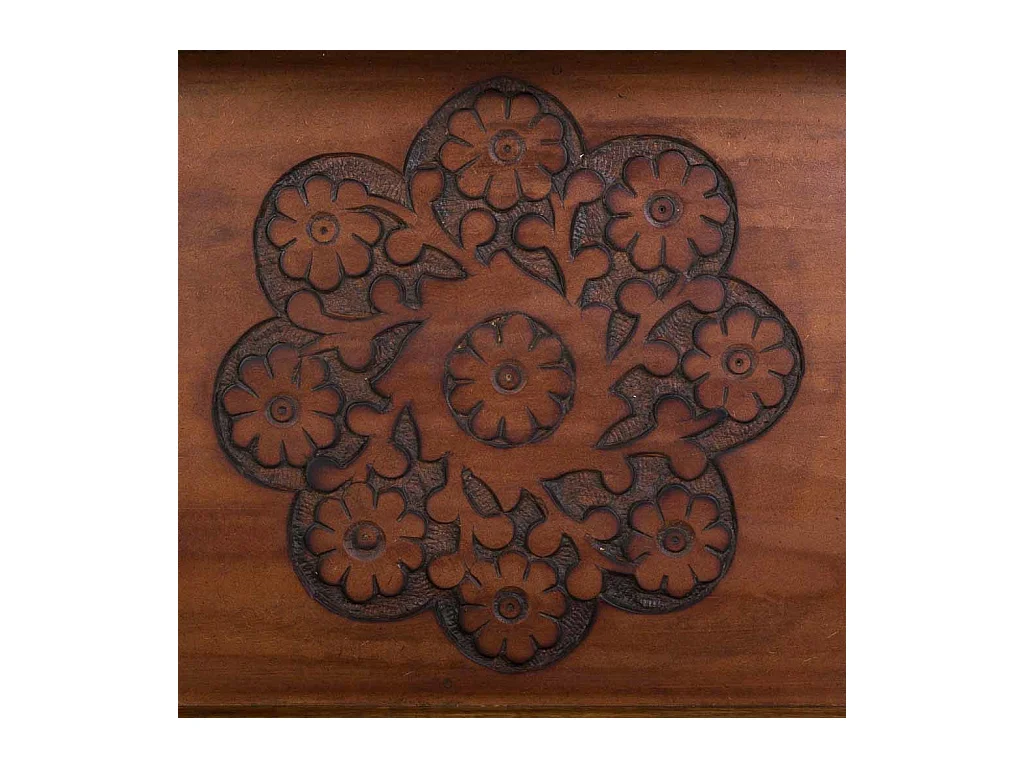 Bandeja de madera artesanal marrón 70x30x20