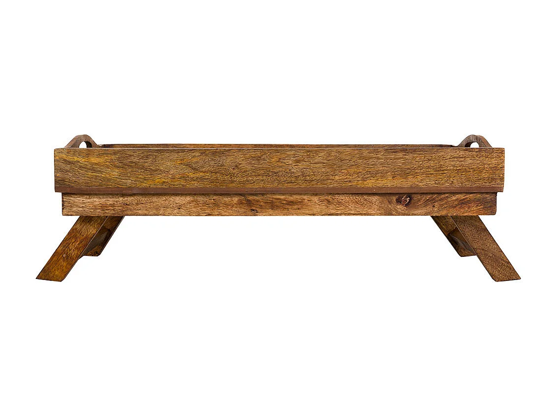 Braunes handgefertigtes Holztablett 70x30x20h cm