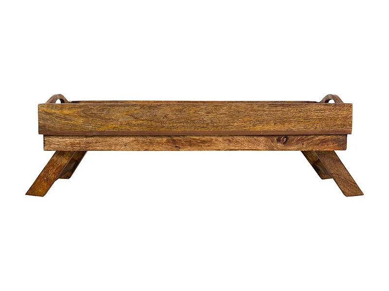 Bandeja de madeira artesanal marrom 70x30x20