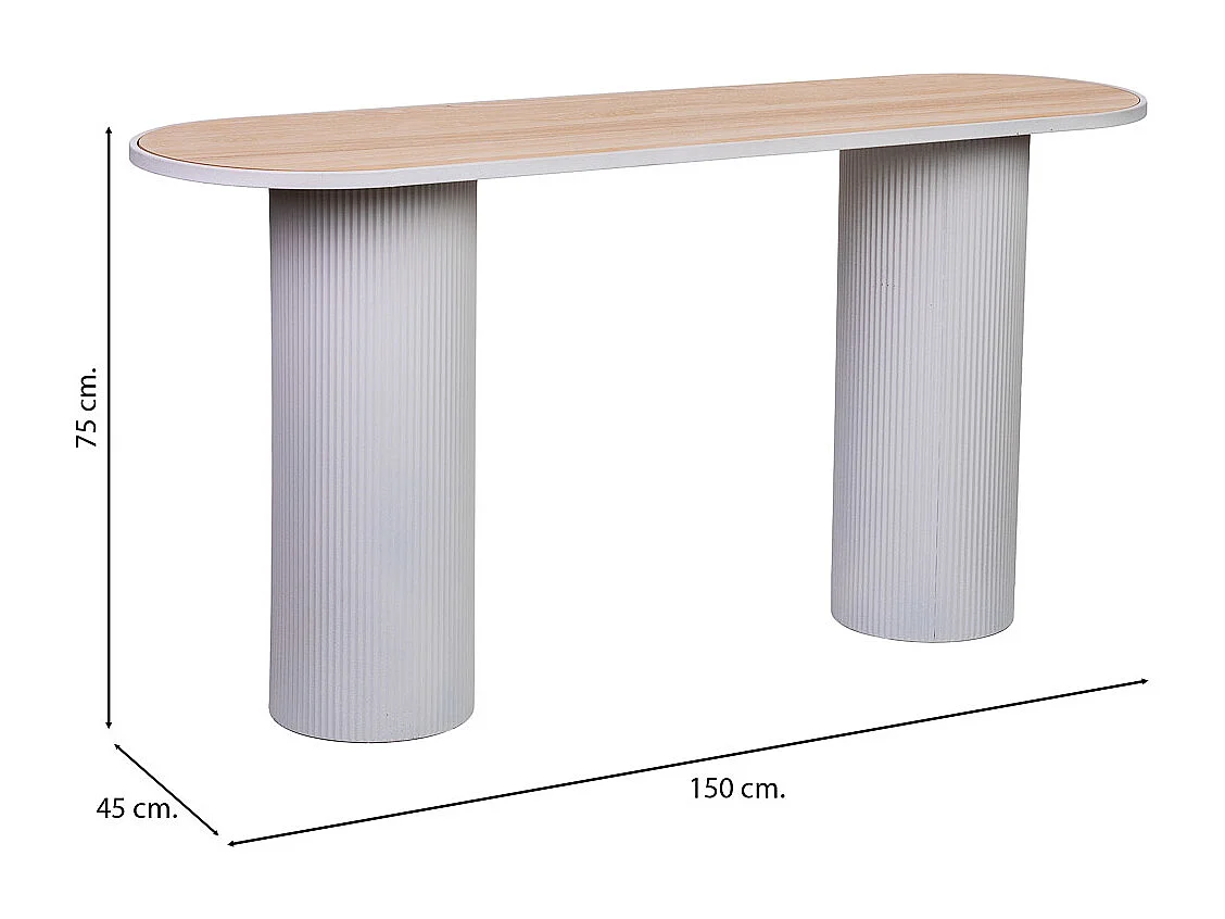 Móveis de entrada em madeira 150x45x75h cm
