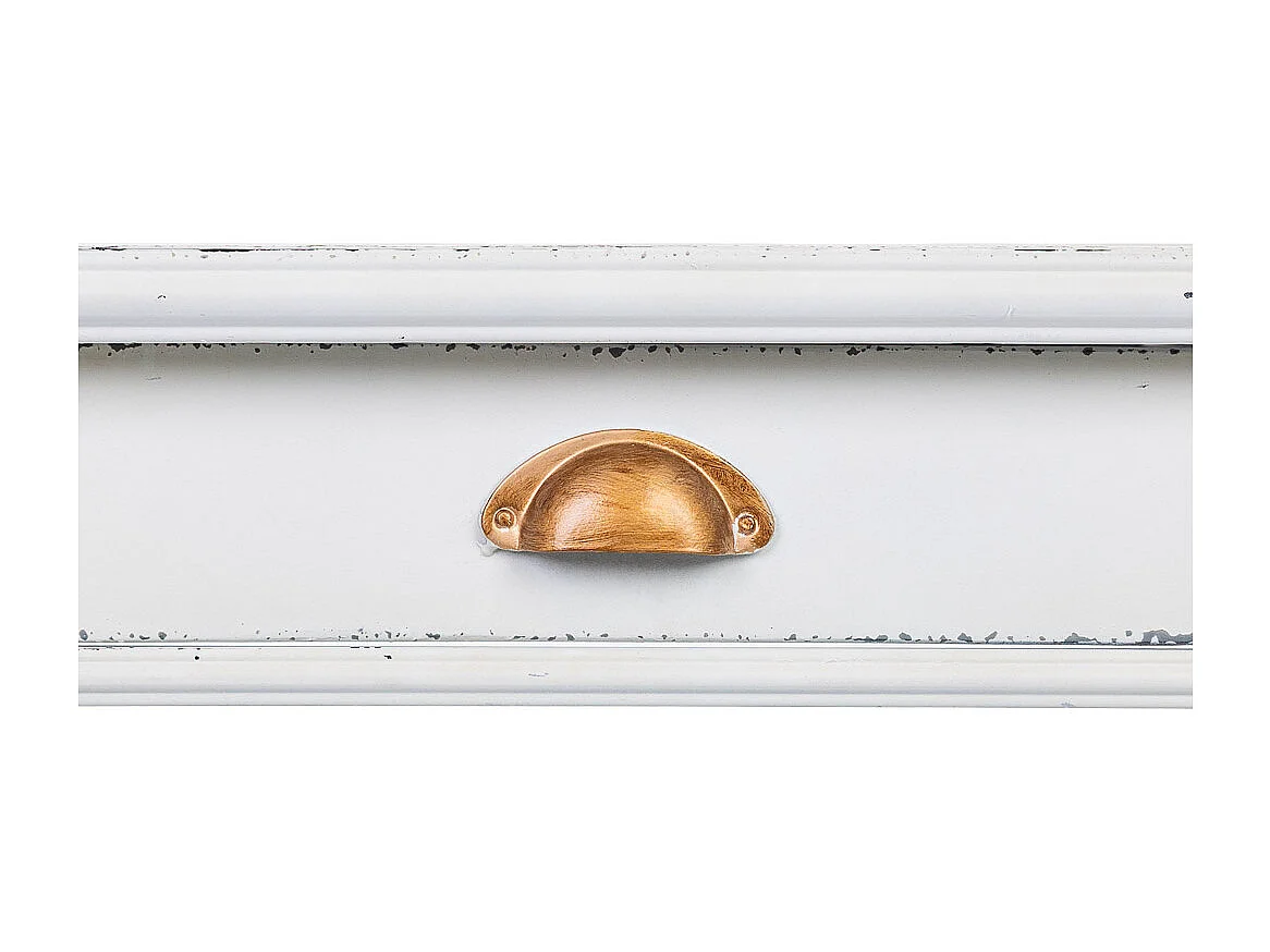 Flurtisch mit 1 Schublade und 1 Regal aus weißem Metall, 120x41x75H cm