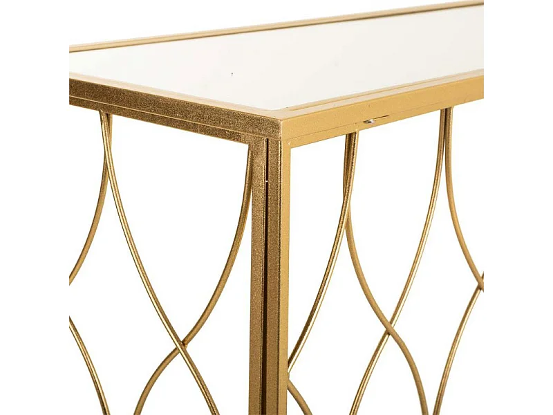 Meuble d'entrée 1 tiroir et 1 étagère en métal blanc 120x41x75h cm